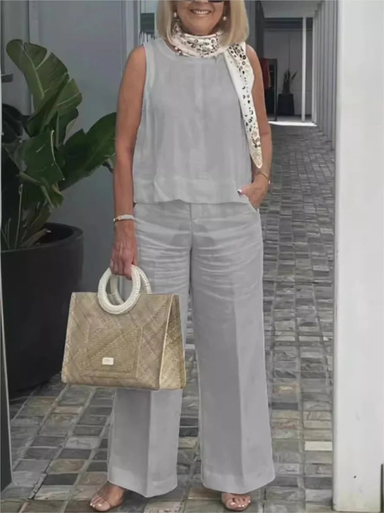 Cecilia | Conjunto Dos Piezas de Algodón y Lino